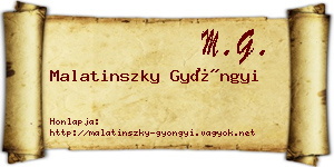 Malatinszky Gyöngyi névjegykártya