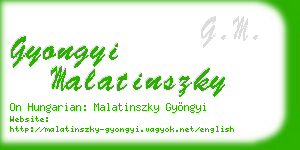gyongyi malatinszky business card