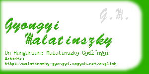 gyongyi malatinszky business card